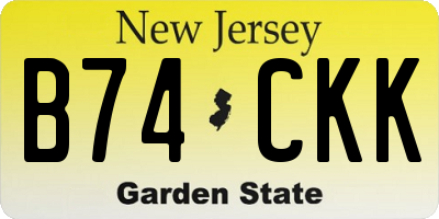 NJ license plate B74CKK