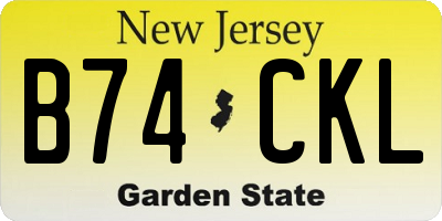 NJ license plate B74CKL