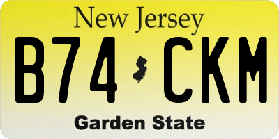 NJ license plate B74CKM
