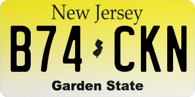 NJ license plate B74CKN