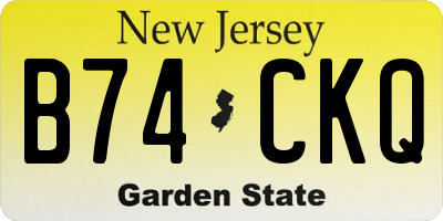 NJ license plate B74CKQ