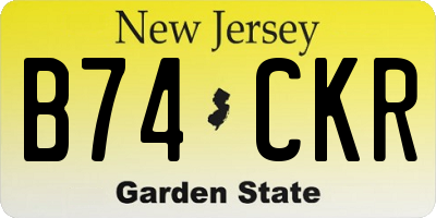 NJ license plate B74CKR