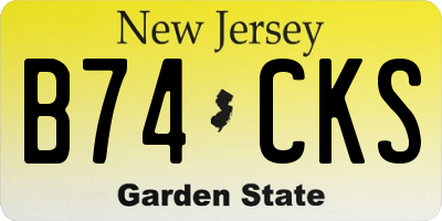 NJ license plate B74CKS