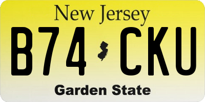 NJ license plate B74CKU
