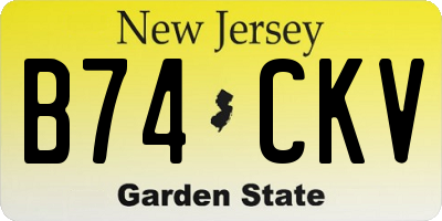 NJ license plate B74CKV