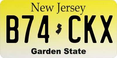 NJ license plate B74CKX