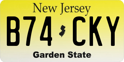 NJ license plate B74CKY