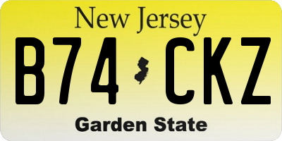 NJ license plate B74CKZ