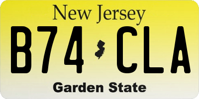 NJ license plate B74CLA