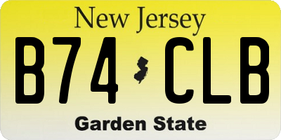 NJ license plate B74CLB