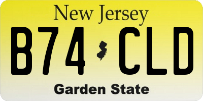 NJ license plate B74CLD