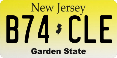 NJ license plate B74CLE
