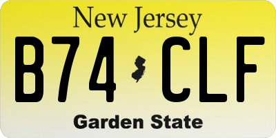 NJ license plate B74CLF