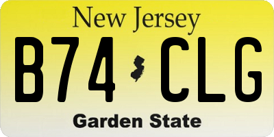 NJ license plate B74CLG