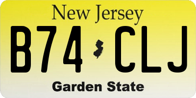 NJ license plate B74CLJ