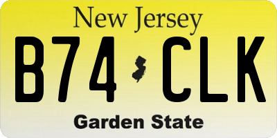 NJ license plate B74CLK