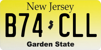 NJ license plate B74CLL
