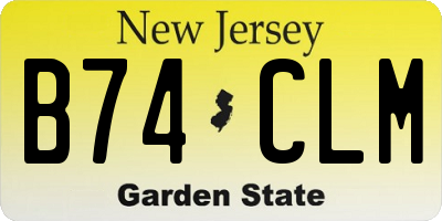 NJ license plate B74CLM