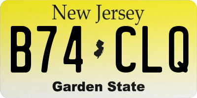 NJ license plate B74CLQ