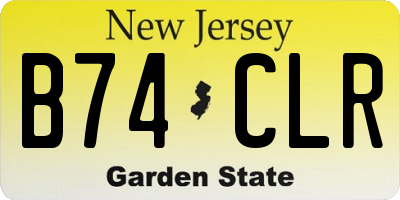 NJ license plate B74CLR