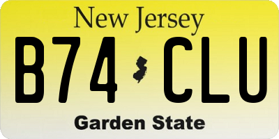 NJ license plate B74CLU