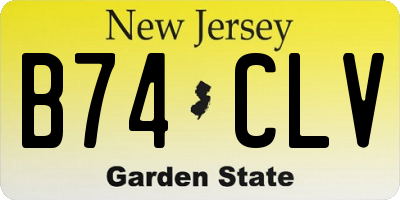 NJ license plate B74CLV