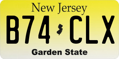 NJ license plate B74CLX