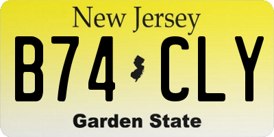 NJ license plate B74CLY