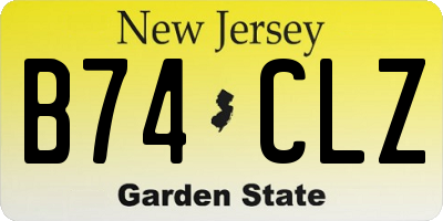 NJ license plate B74CLZ