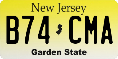 NJ license plate B74CMA