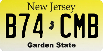 NJ license plate B74CMB
