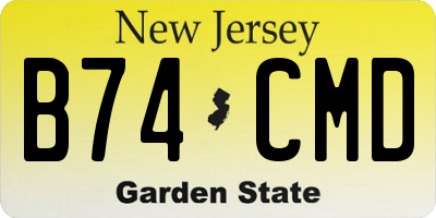 NJ license plate B74CMD