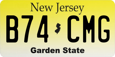NJ license plate B74CMG