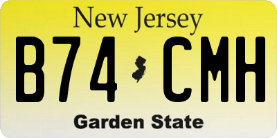 NJ license plate B74CMH