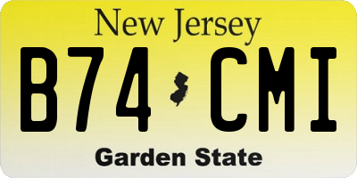 NJ license plate B74CMI