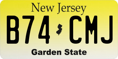 NJ license plate B74CMJ