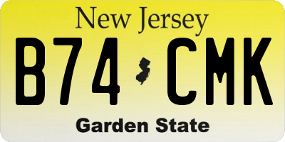 NJ license plate B74CMK