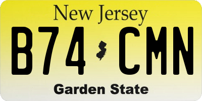 NJ license plate B74CMN