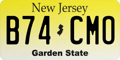 NJ license plate B74CMO