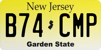 NJ license plate B74CMP