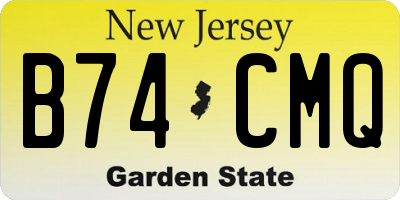 NJ license plate B74CMQ