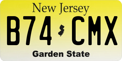 NJ license plate B74CMX