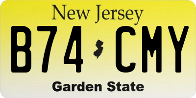 NJ license plate B74CMY