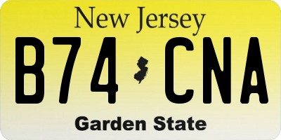 NJ license plate B74CNA