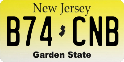 NJ license plate B74CNB