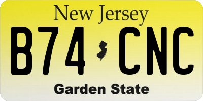 NJ license plate B74CNC