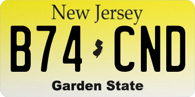 NJ license plate B74CND