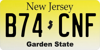 NJ license plate B74CNF