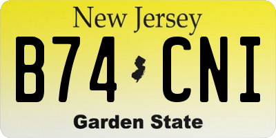 NJ license plate B74CNI