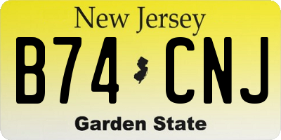 NJ license plate B74CNJ